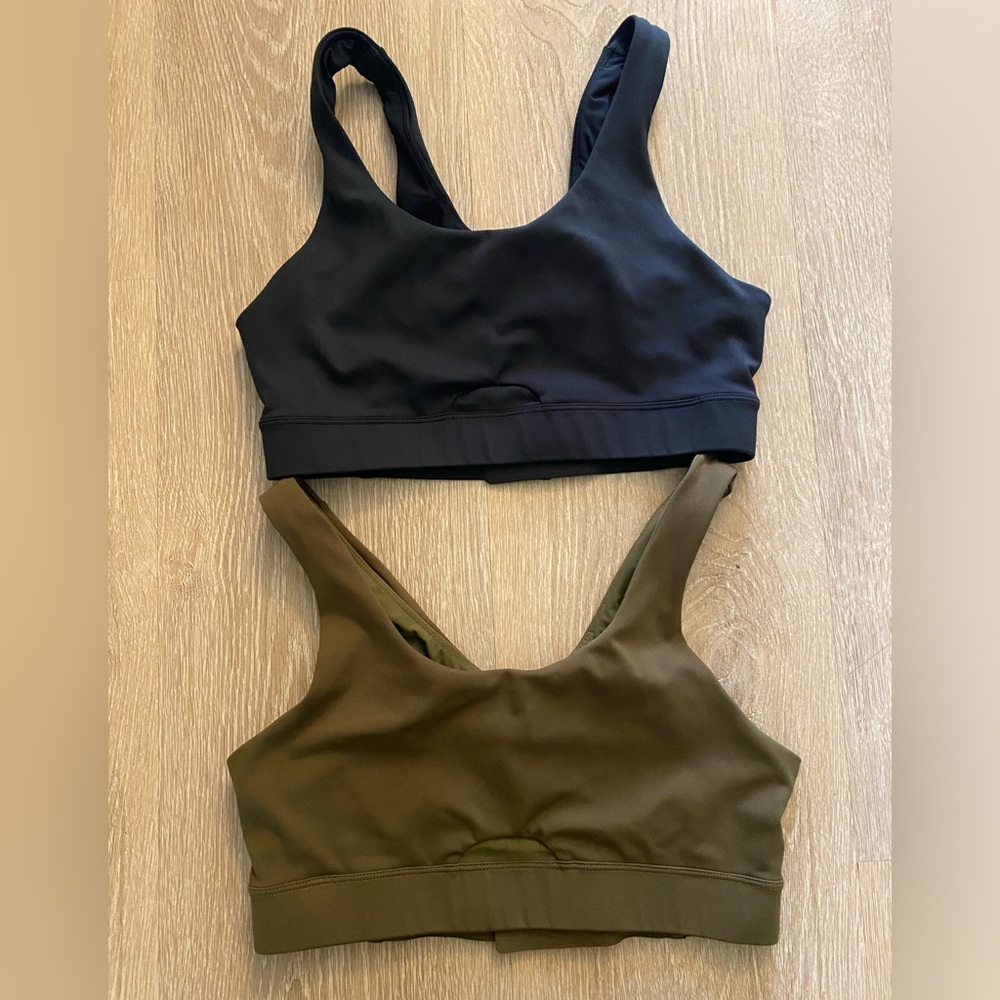 2 Sports Bra bundle by Outdoor Voices, size small (olive green and black)
